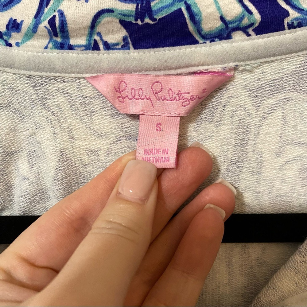 Lilly Pulitzer Women's XS Skipper Popover Get Trunky Half Zip Sweatshirt - Picture 6 of 9